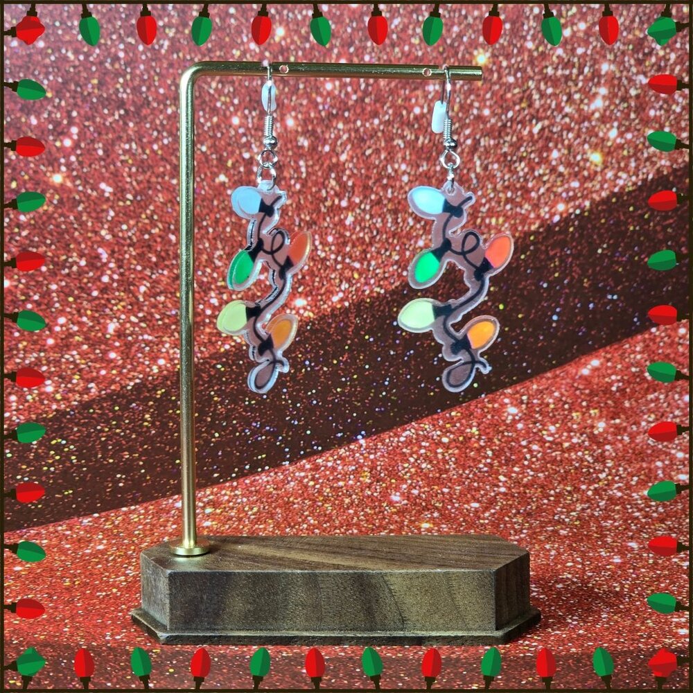2/$15 Colorful Christmas Light Bulb Earrings‎ (NWOT)